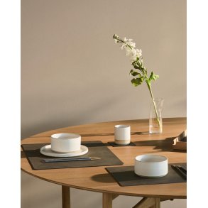 LIND DNA Square Recycled Læder Dækkeserviet 35x45 cm, Nupo Caviar