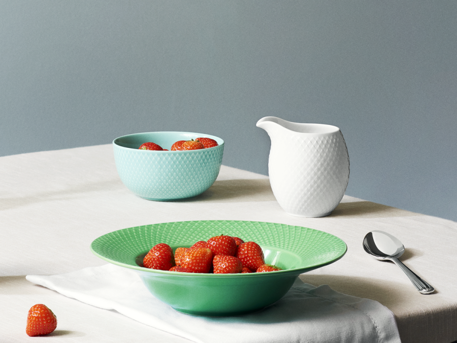 Lyngby Porceln Rhombe Color Schale 13 cm, Aqua