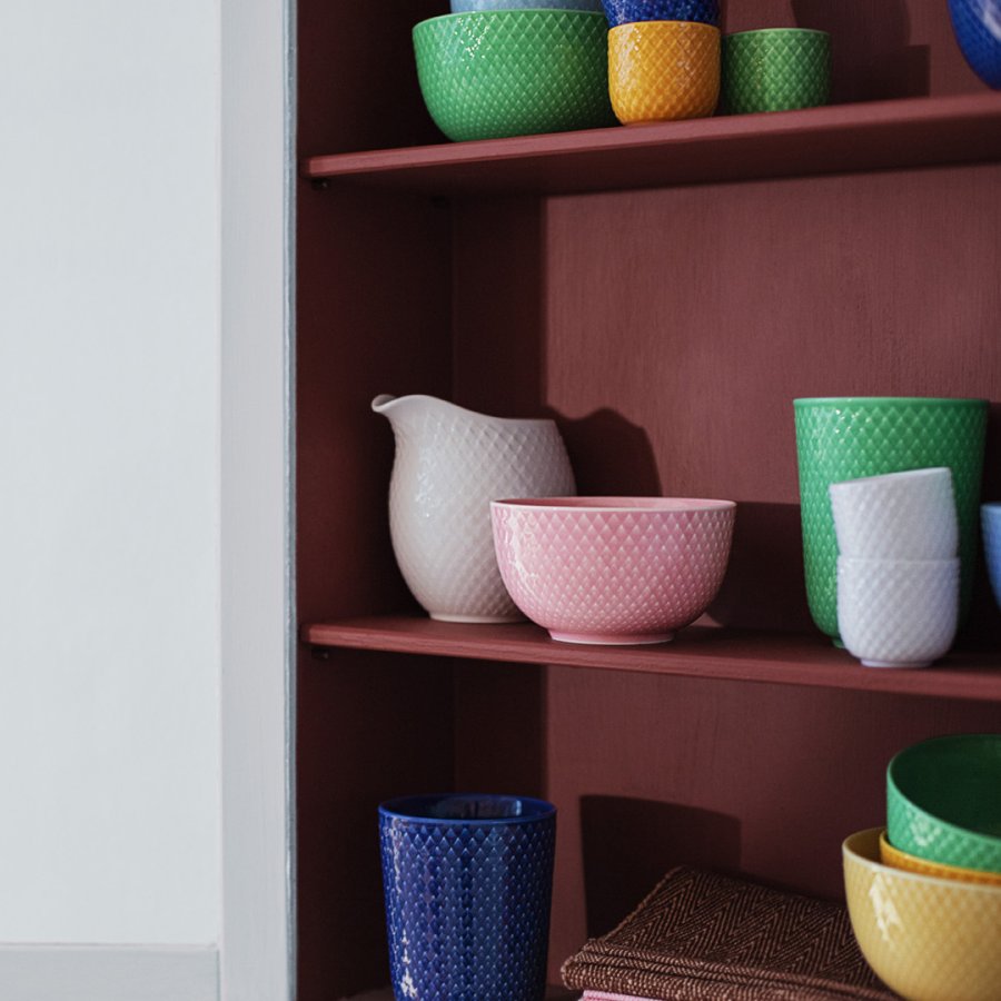Lyngby Porceln Rhombe Mlkekande 39 cl, Hvid