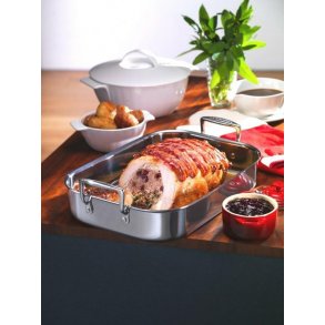 Le Creuset 3-Ply Bradepande m. Håndtag 27x35 cm, Rustfrit Stål