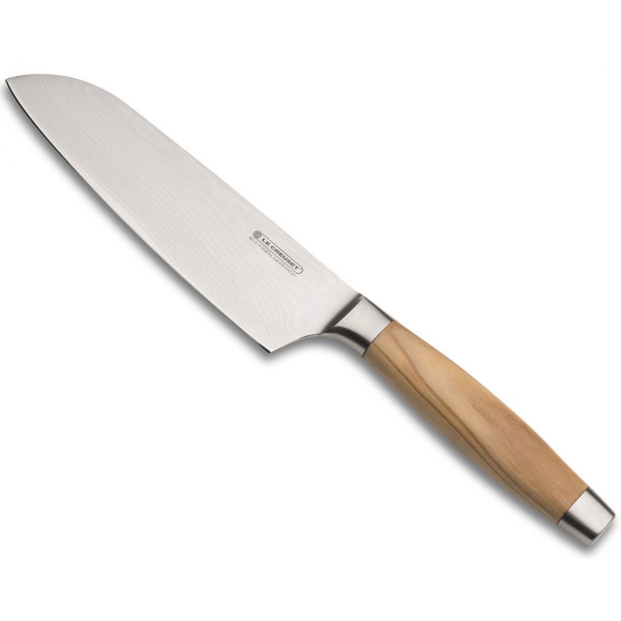 Le Creuset Santoku Kniv m. Oliventrsskaft 18 cm, Stl