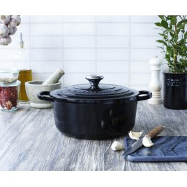 Le Creuset Signature Gryde 22 cm/3,3 L, Sort