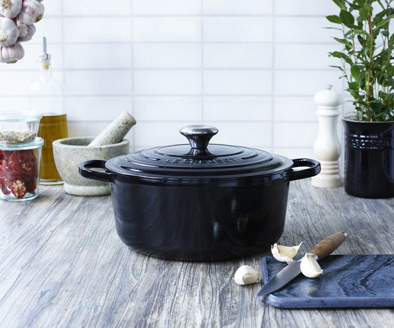 Le Creuset Signature Rund Stbejernsgryde 24 cm/4,2 L, Sort