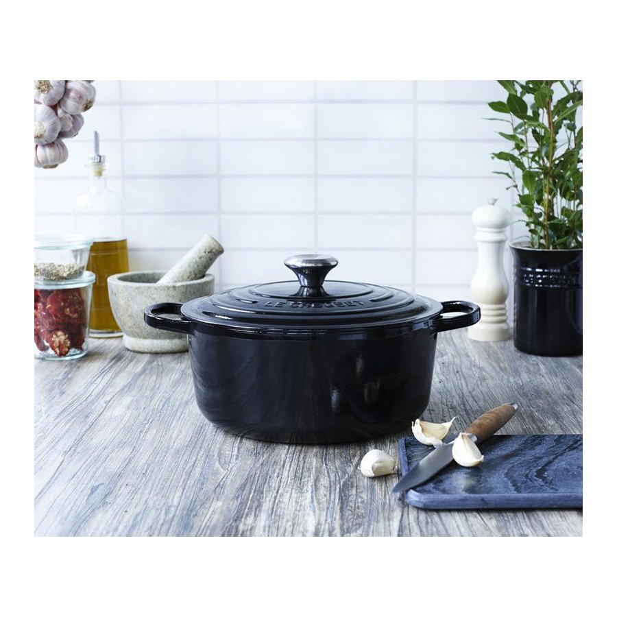 Le Creuset Rund Gryde 28 cm/6,7 L, Sort