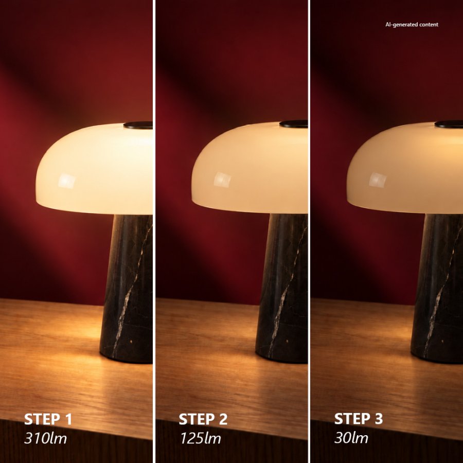 DFTP Glossy Mini Akku-Tischlampe LED H24 cm, Schwarz