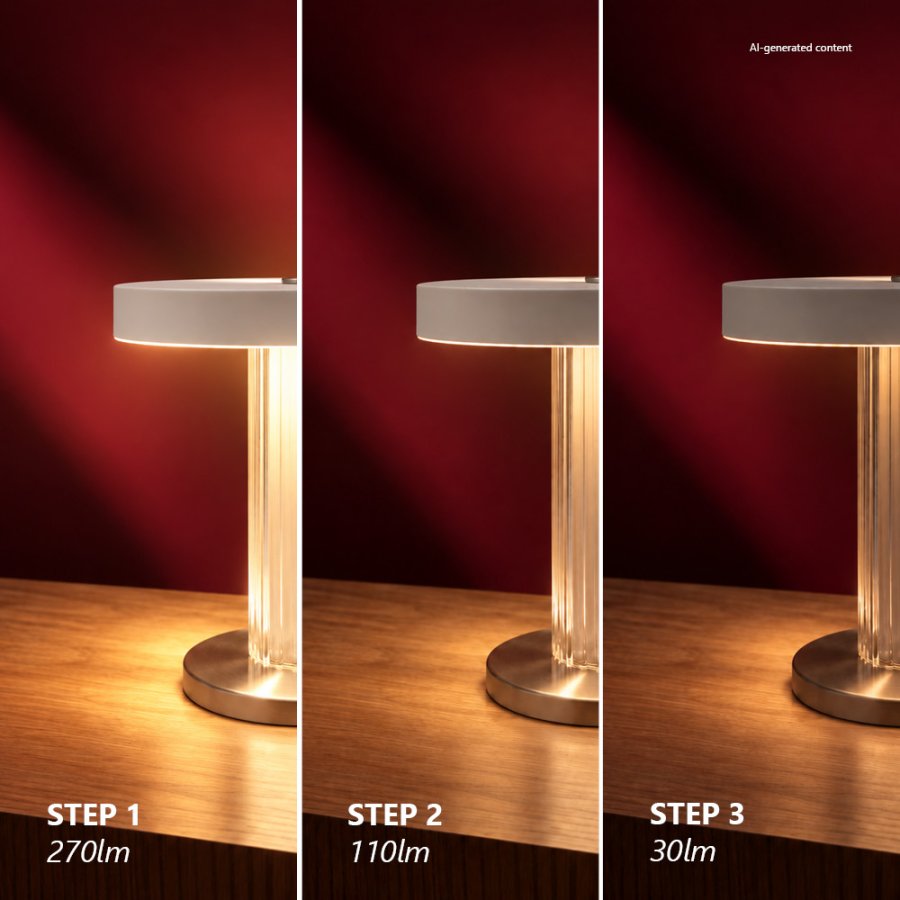DFTP Trezzi Oplaadbare Lamp H21,9 cm, Wit