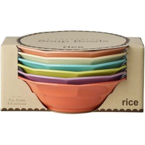 RICE Glory Days Colors Sk�l 6 stk. 18,5 cm, Multi