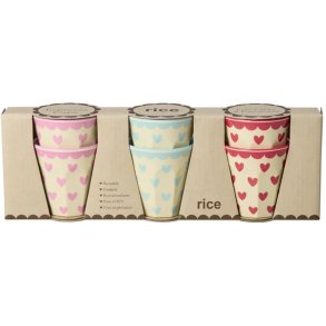 RICE Tasse 6er Set 25 cl, Favorite Hearts/Multi