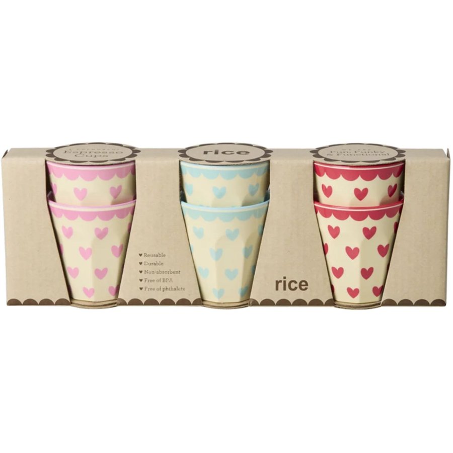 RICE Espressokop 6 stk. 8 cl, Favorite Hearts