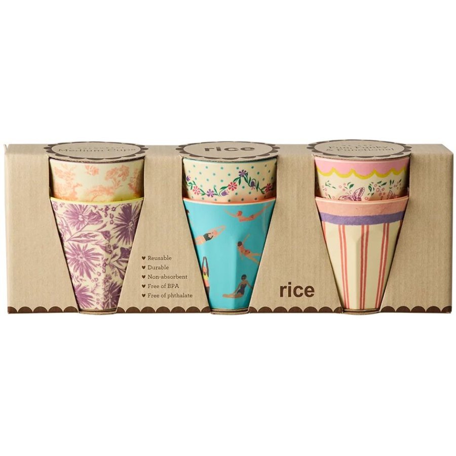 RICE Tasse 6er Set 25 cl, Glory Days Colors/Flowers
