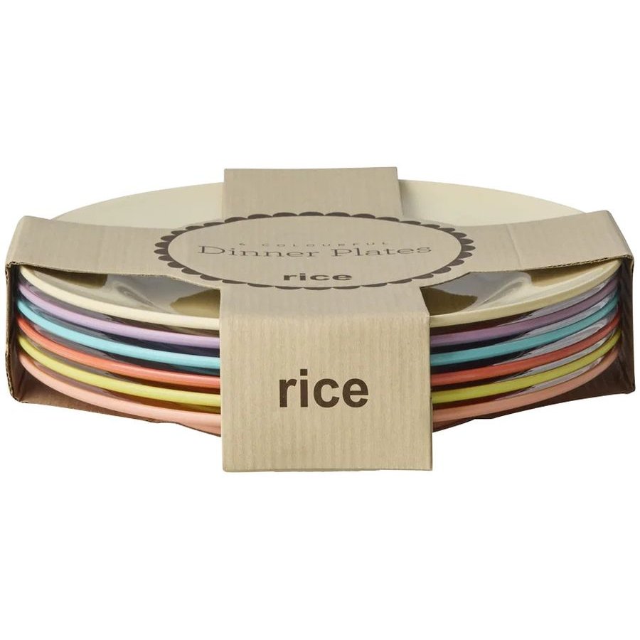 RICE Glory Days Colors Teller 6er Set 25 cm, Multi