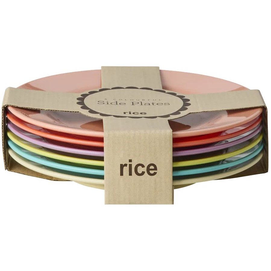 RICE Glory Days Colors Teller 6er Set 20 cm, Multi
