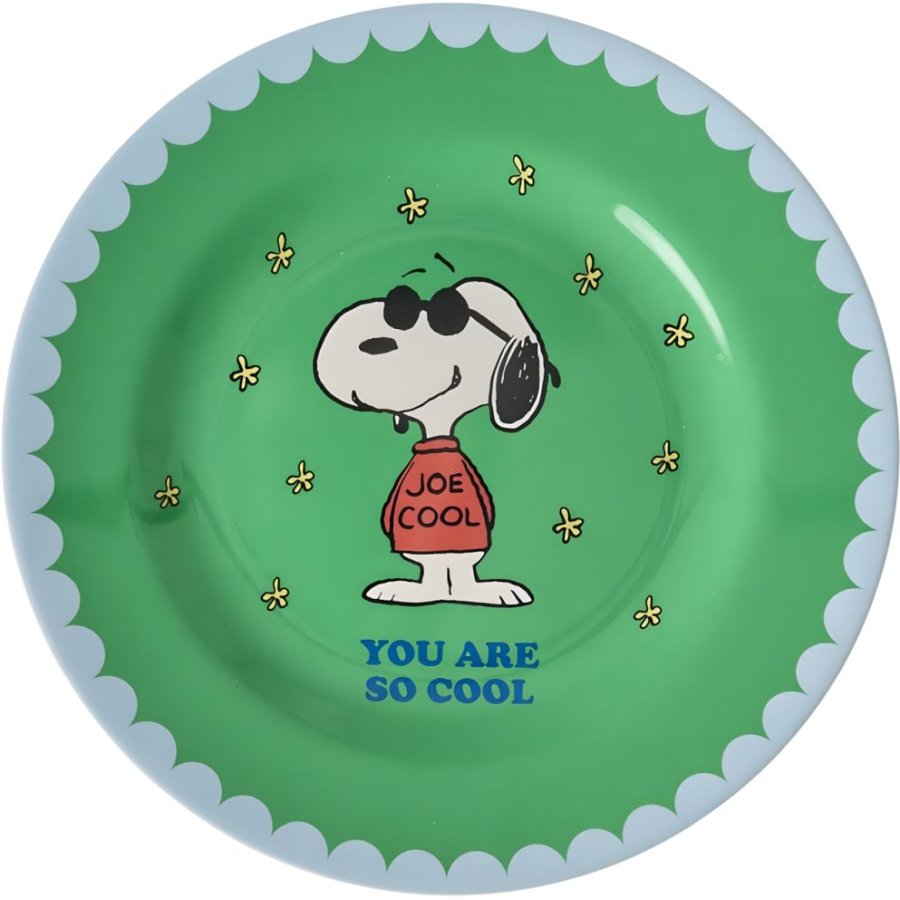 RICE KIDS Bord 20 cm, Snoopy/Groen