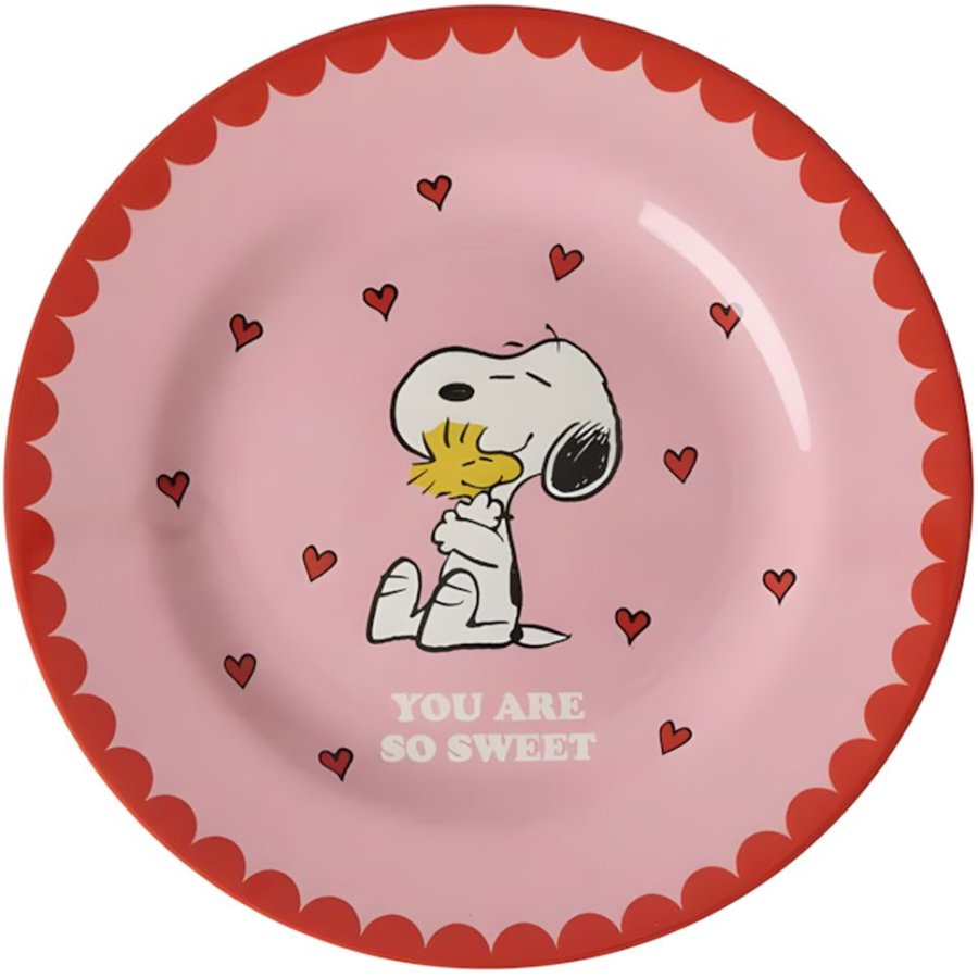 RICE KIDS Bord 20 cm, Snoopy/Pink