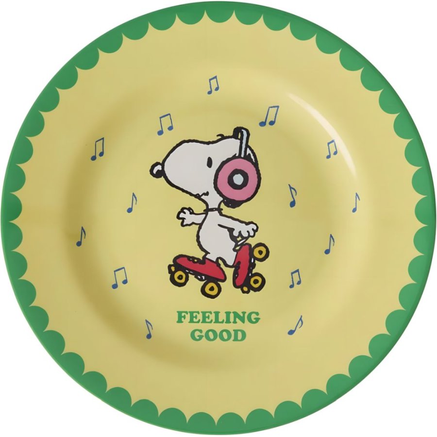 RICE KIDS Bord 20 cm, Snoopy/Geel
