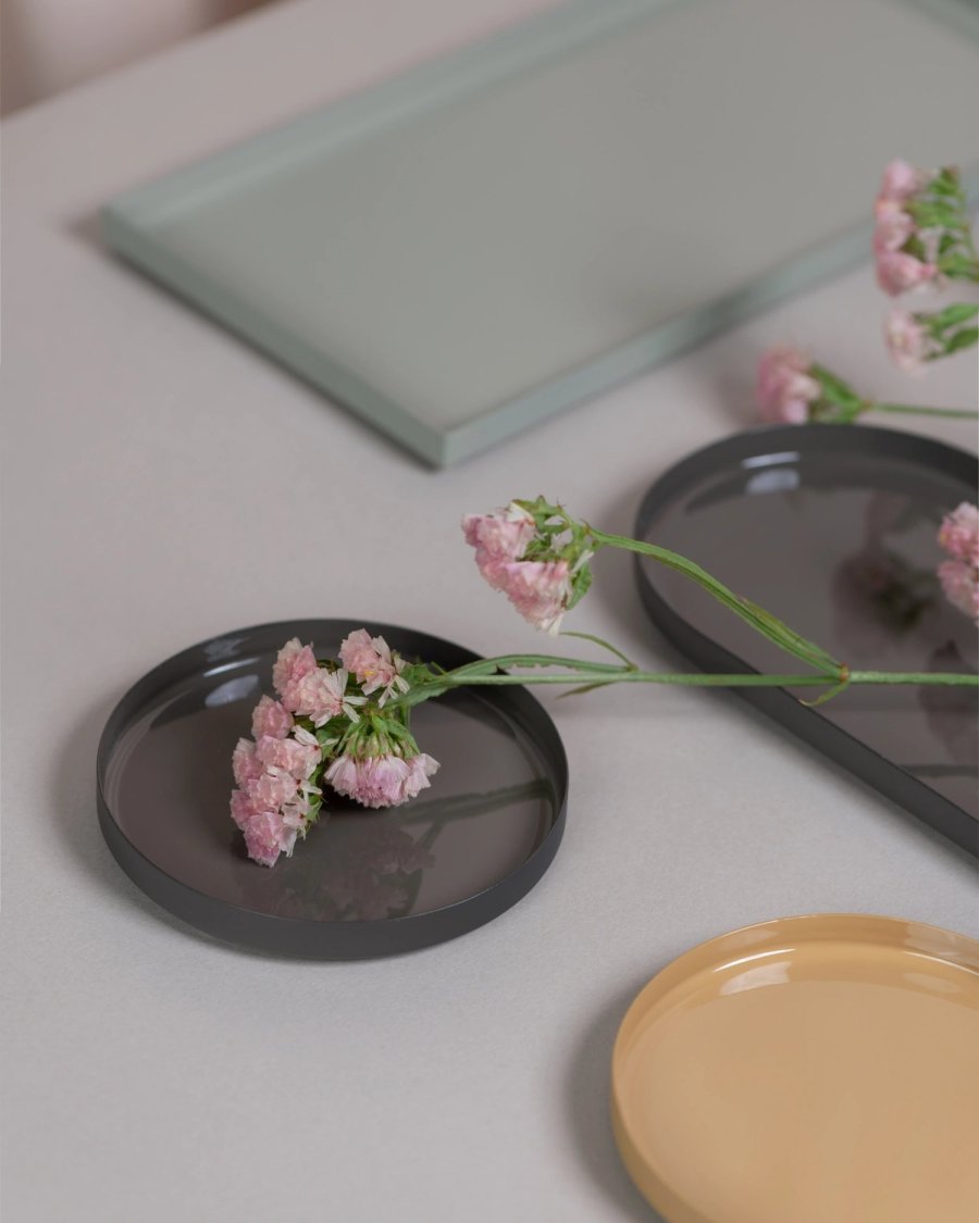 Moods & More Grenada Decoratieschaal 24x10 cm, Charcoal