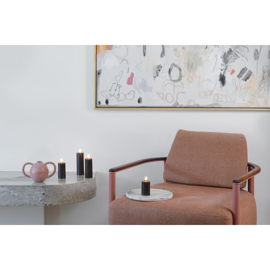 Moods & More Stumpenkerze mit Schmelzeffekt LED 4,9xH12,5 cm, Charcoal