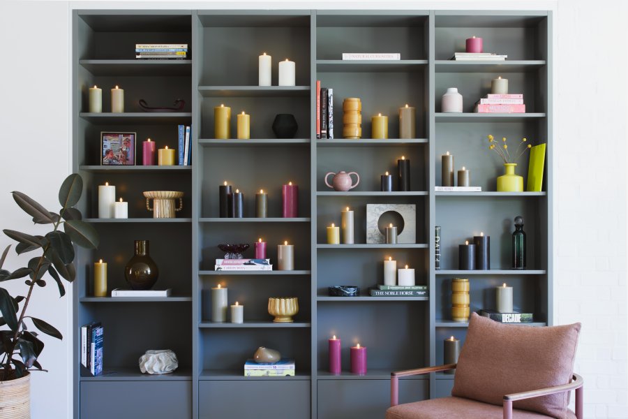 Moods & More Stumpenkerze mit Schmelzeffekt LED 9,9xH10 cm, Vintage Rose