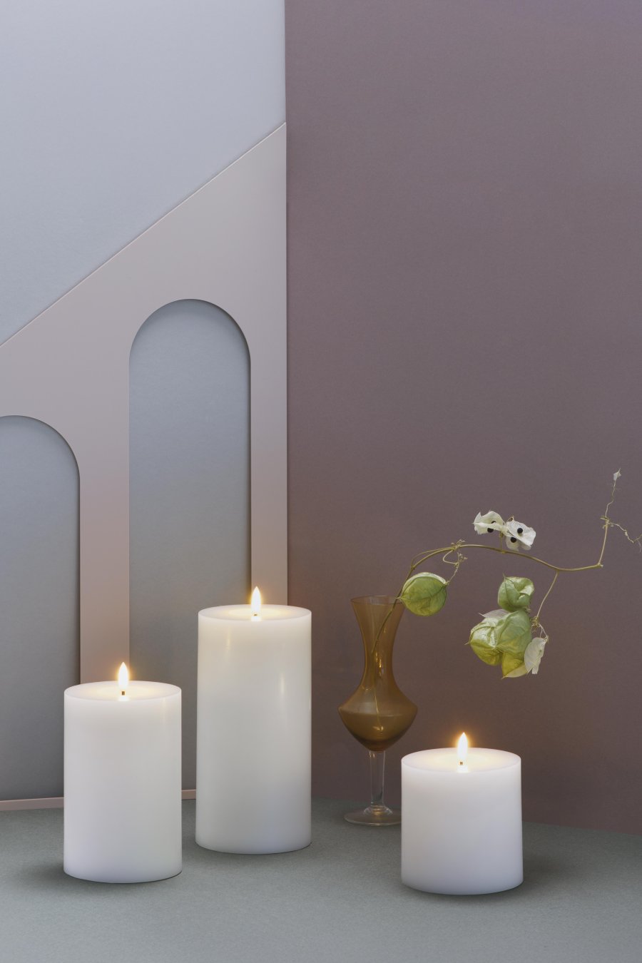 Moods & More Stumpenkerze mit Schmelzeffekt LED 9,9xH20 cm, Classic White