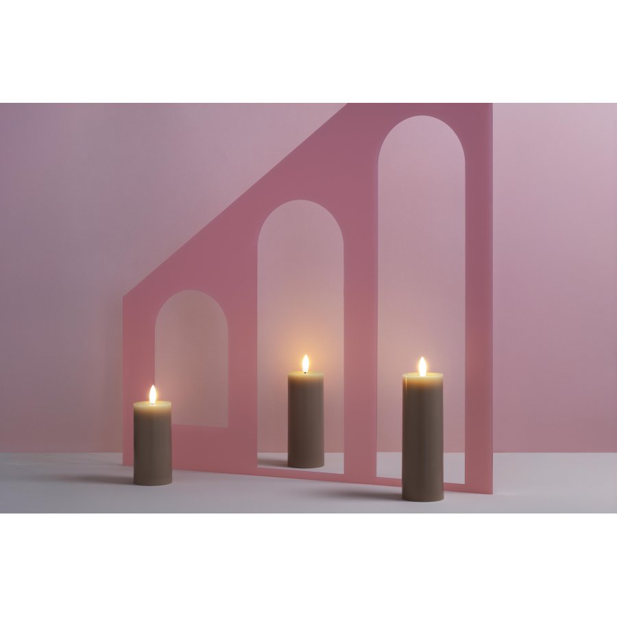 Moods & More Stumpenkerze mit Schmelzeffekt LED 4,9xH12,5 cm, Sand