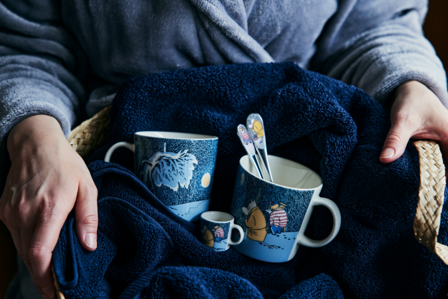 Arabia Mumi Minikrus 4 stk, Sne i m�neskin