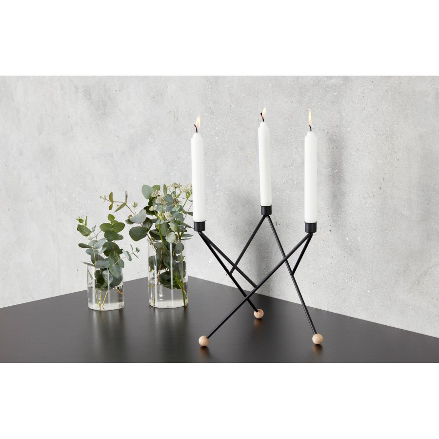 Andersen Furniture North Star Lysestage 24 cm, Sort