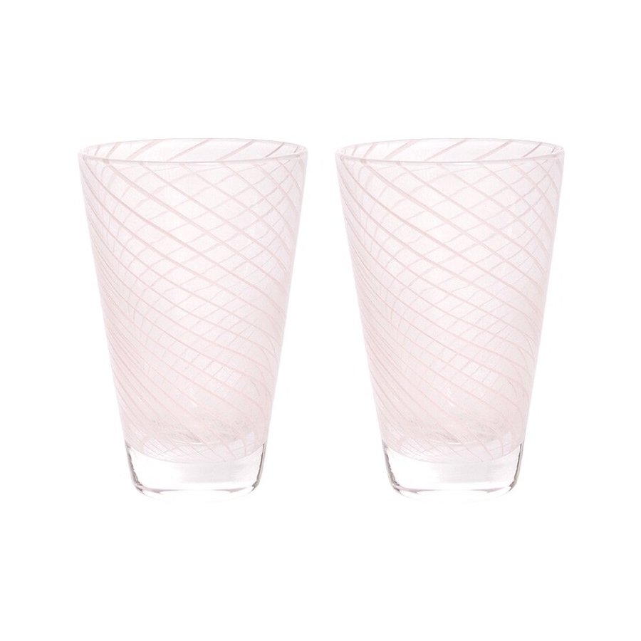 OYOY Yuka Swirl Glas 18 cl, Rose