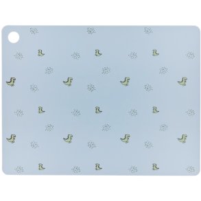 OYOY Mini Platzdeckchen Dino Theo 45x34 cm, Hellblau