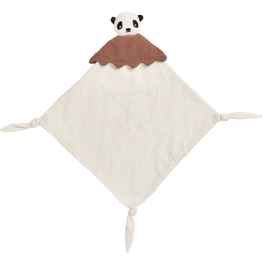 OYOY Mini Schmusetuch Panda Lun Lun 38x36 cm, Offwhite