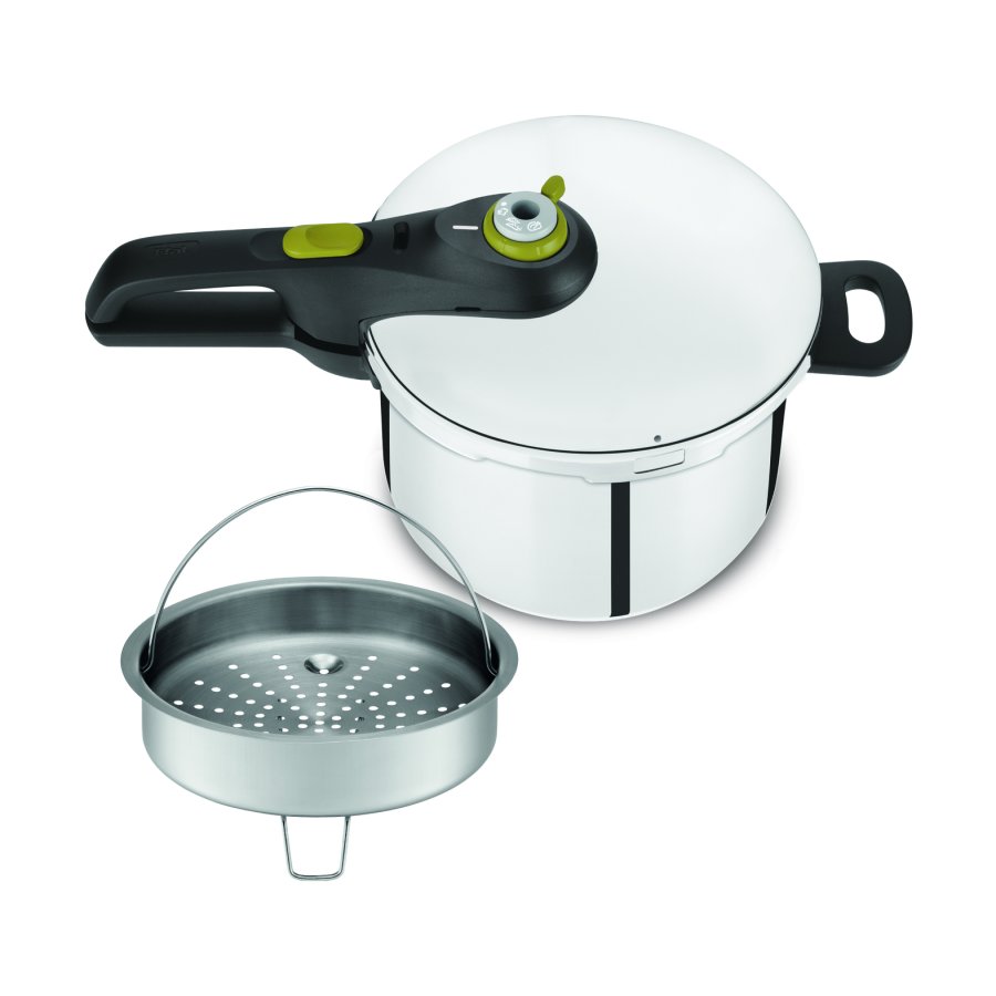Tefal Secure 5 Neo SS Trykkoger m. Kurv 6 L, Rustfrit Stl