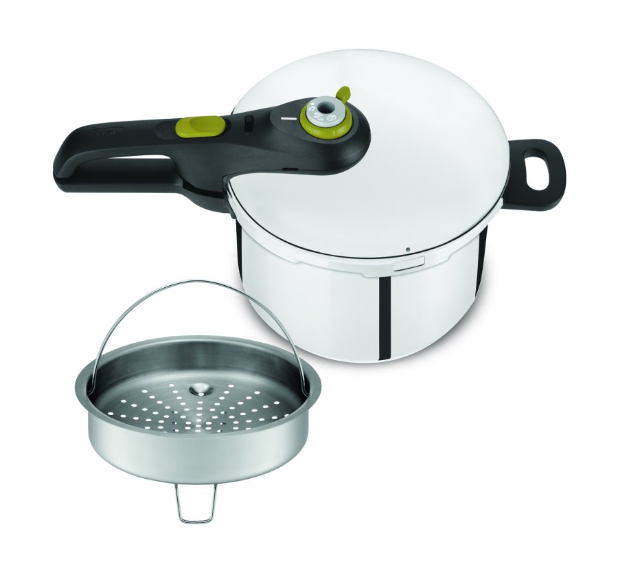 Tefal Secure 5 Neo SS Trykkoger m. Kurv 6 L, Rustfrit Stl