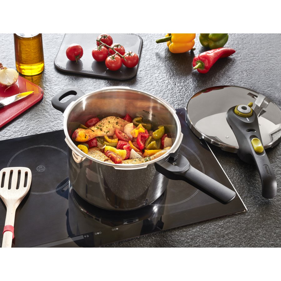 Tefal Secure 5 Neo SS Trykkoger m. Kurv 6 L, Rustfrit Stl