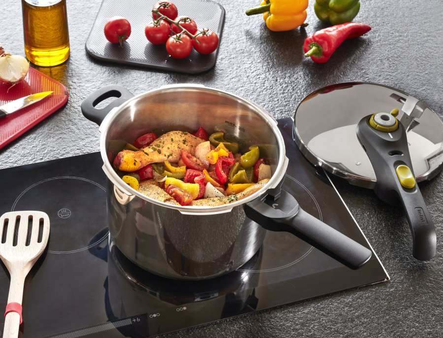 Tefal Secure 5 Neo SS Trykkoger m. Kurv 6 L, Rustfrit Stl