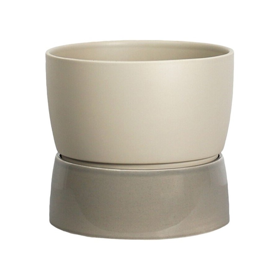 Ro Collection Zwei-Ton-Blumentopf Pflanzer H24, Dune Grey