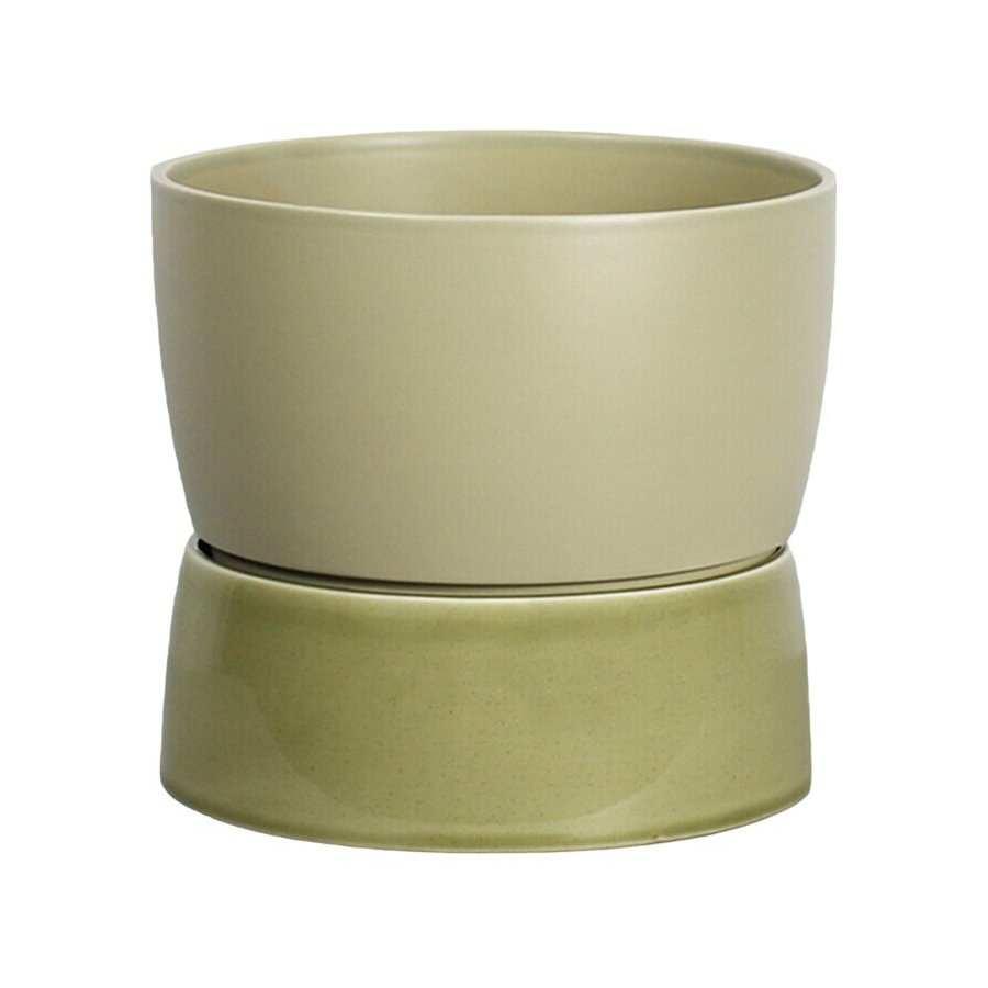 Ro Collection Zwei-Ton-Blumentopf Pflanzer H32, Artichoke Green