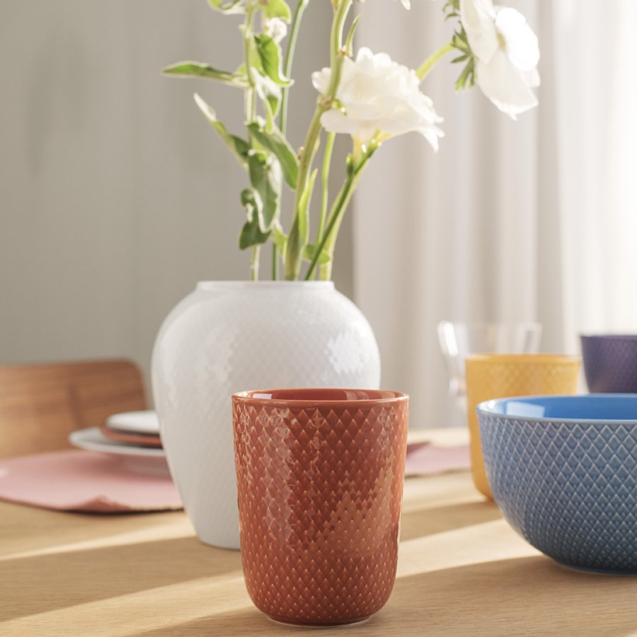 Lyngby Porceln Rhombe Color Krus 33 cl, Terracotta