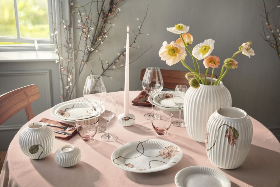 Kähler Hammershi Poppy Vase H13 cm, Hvid