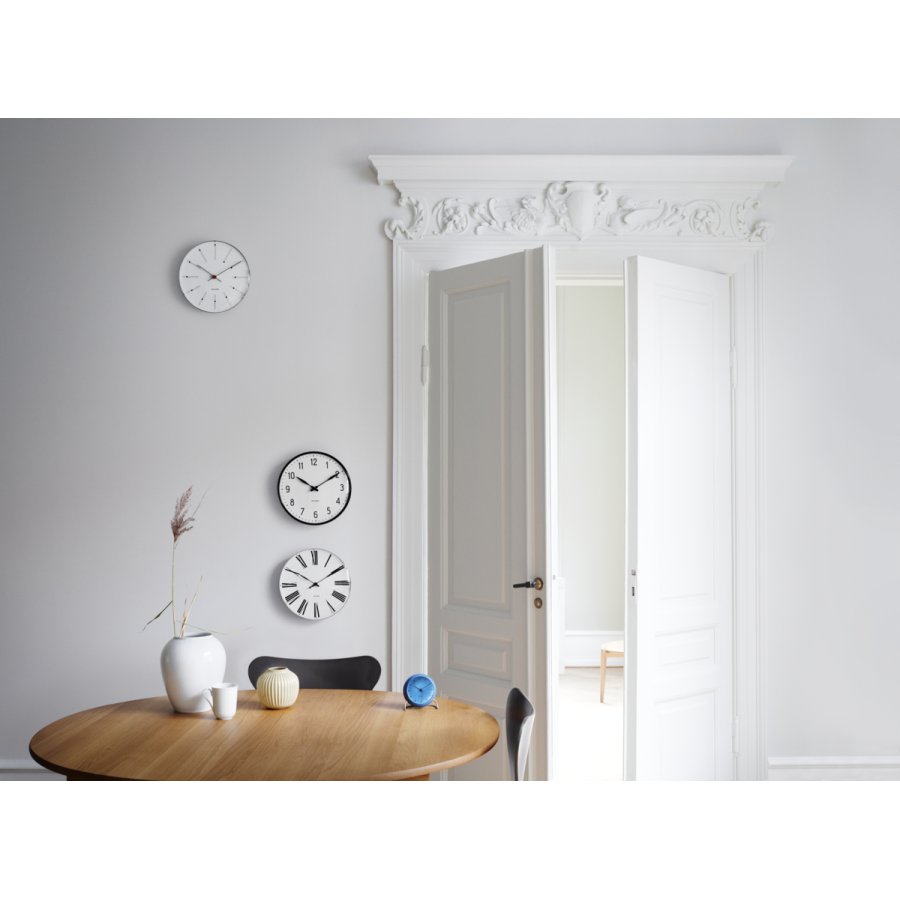 Arne Jacobsen Roman Vgur 21 cm, Hvid/Sort