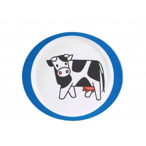 Mepal B�rnetallerken Farm Ko, Hvid/Bl�