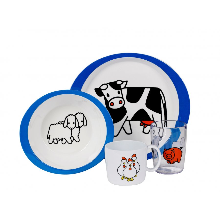 Mepal Farm B�rnes�t 4 Dele, Hvid/Bl�