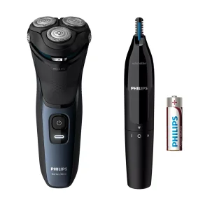 Philips Series 3000 Wet and Dry Barbermaskine inkl. N�seh�rstrimmer, Sort