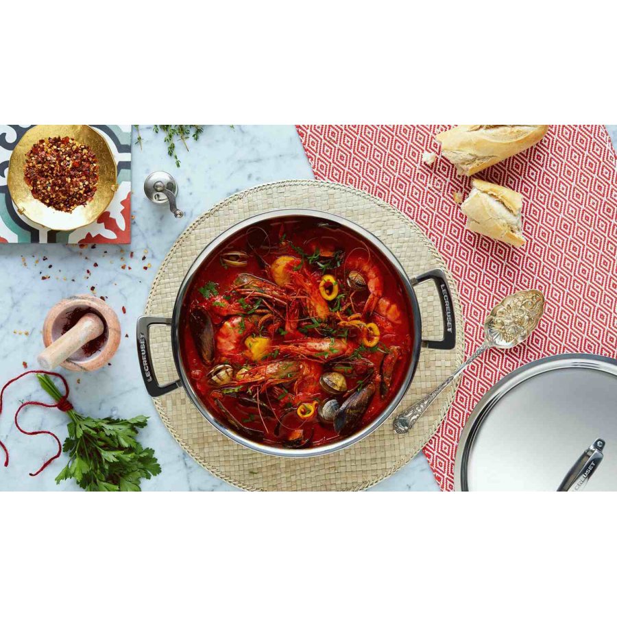 Le Creuset 3-Ply Classic Gryde m. Lg 18 cm/2,3 L