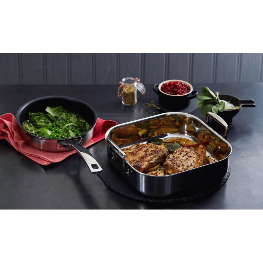 Le Creuset 3-Ply Kvadratisk Bradepande 26x26 cm, Rustfrit Stl