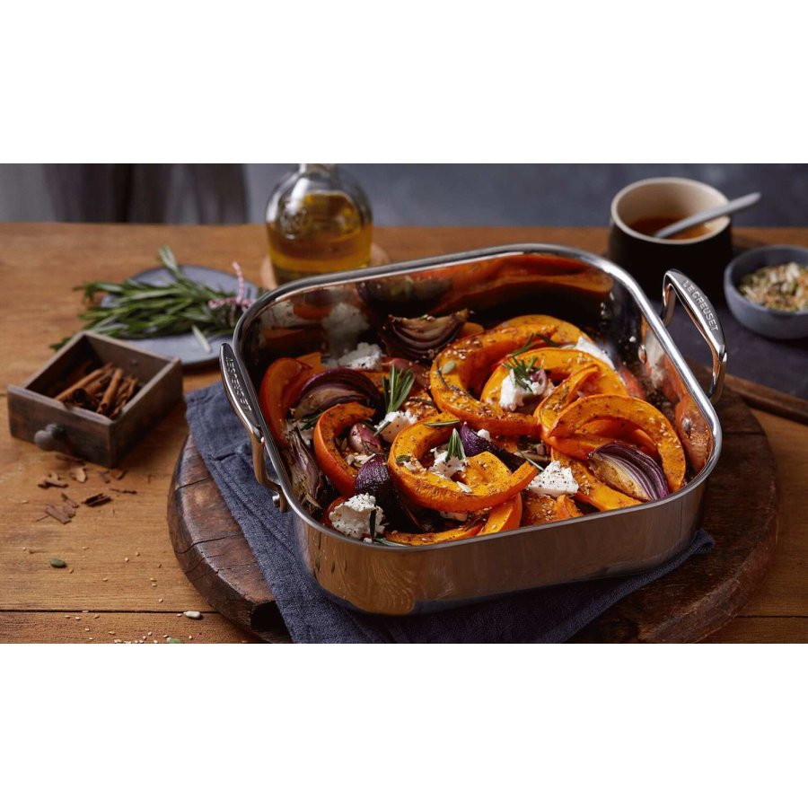 Le Creuset 3-Ply Kvadratisk Bradepande 26x26 cm, Rustfrit Stl