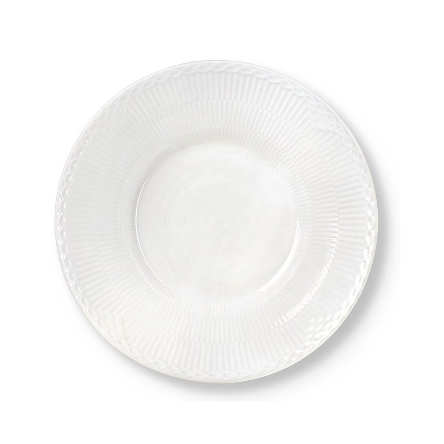 Royal Copenhagen Hvid Halvblonde Dyb Tallerken 24 cm