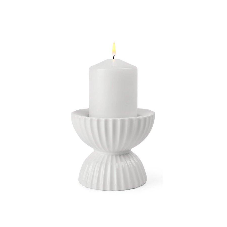 Lyngby Porceln Tura Blockkerzenstnder H10 cm, Wei