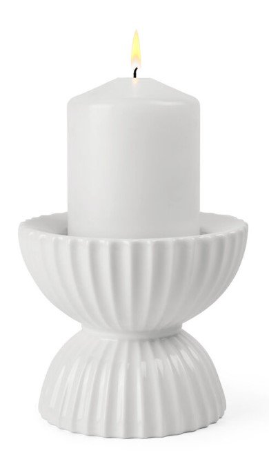 Lyngby Porceln Tura Blockkerzenstnder H10 cm, Wei