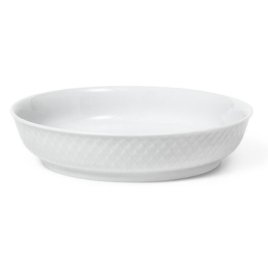 Lyngby Porceln Rhombe Tallerken 16 cm, Hvid