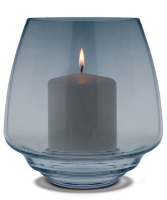 Holmegaard Flow Stumpenkerzenständer H18,5 cm, Blau