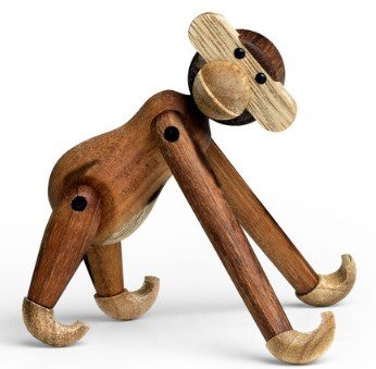 Kay Bojesen Affe Mini 9,5 cm, Teak und Limba